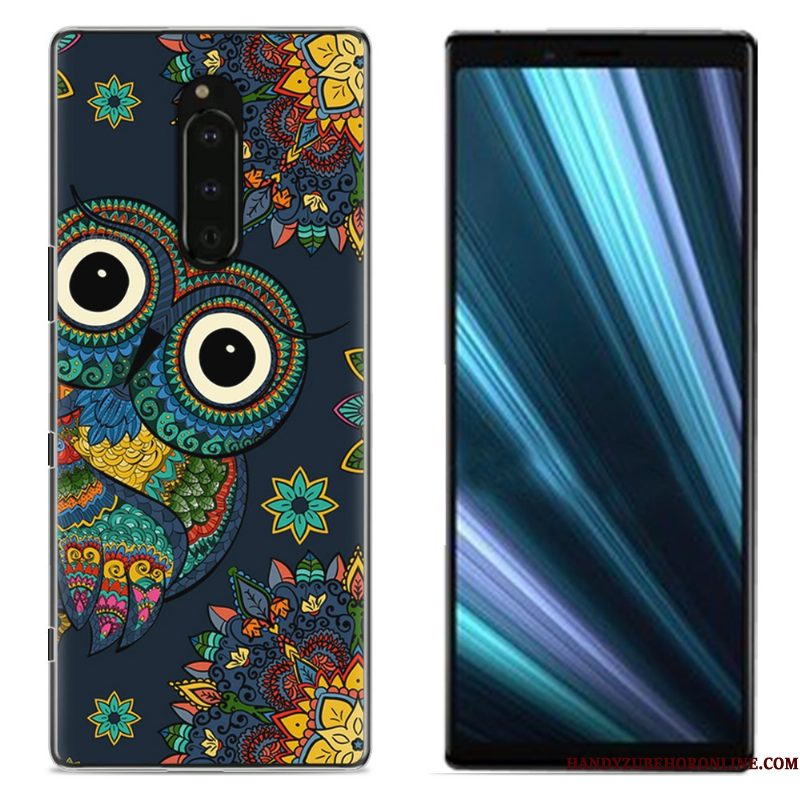 Hoesje Sony Xperia 1 Geschilderd Doek Roze, Hoes Sony Xperia 1 Bescherming Telefoon