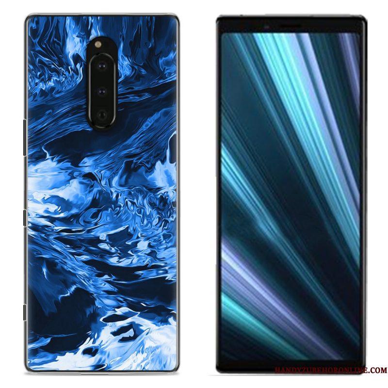 Hoesje Sony Xperia 1 Geschilderd Doek Roze, Hoes Sony Xperia 1 Bescherming Telefoon