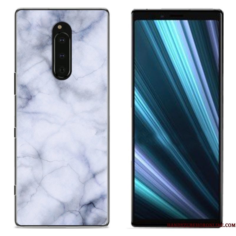 Hoesje Sony Xperia 1 Geschilderd Doek Roze, Hoes Sony Xperia 1 Bescherming Telefoon