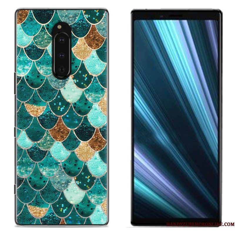 Hoesje Sony Xperia 1 Geschilderd Doek Roze, Hoes Sony Xperia 1 Bescherming Telefoon