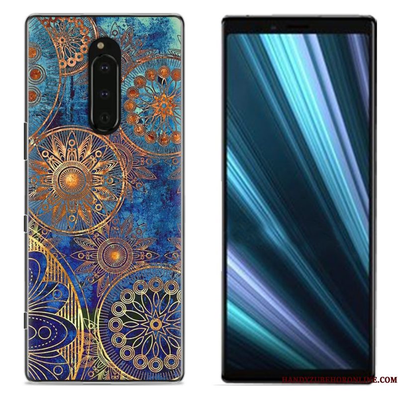 Hoesje Sony Xperia 1 Geschilderd Doek Roze, Hoes Sony Xperia 1 Bescherming Telefoon