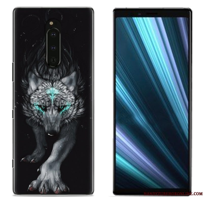 Hoesje Sony Xperia 1 Geschilderd Doek Roze, Hoes Sony Xperia 1 Bescherming Telefoon