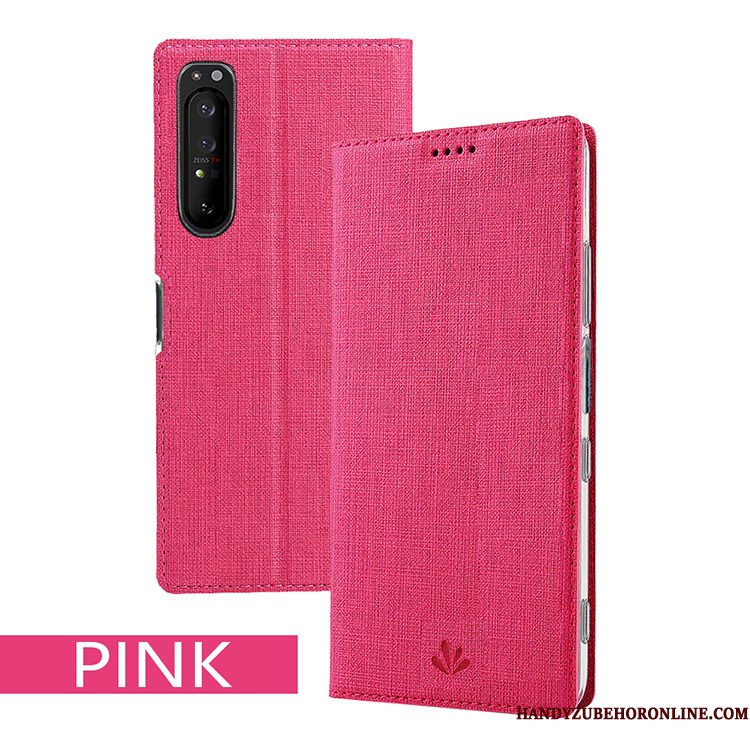 Hoesje Sony Xperia 1 Ii Folio Patroon Kaart, Hoes Sony Xperia 1 Ii Leer Zwart Doek