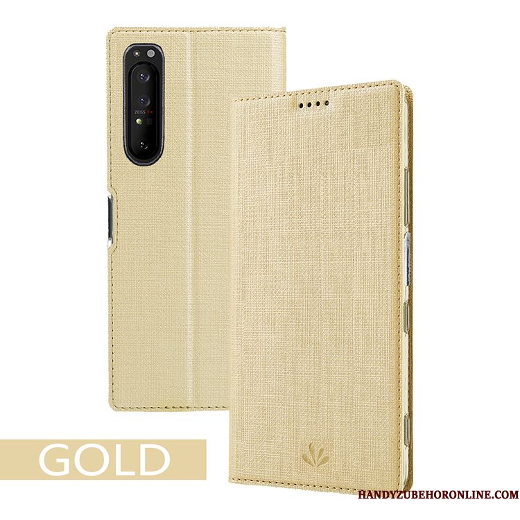 Hoesje Sony Xperia 1 Ii Folio Patroon Kaart, Hoes Sony Xperia 1 Ii Leer Zwart Doek