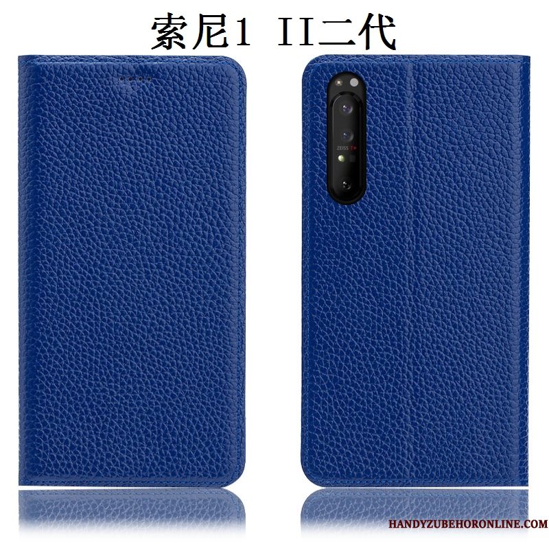 Hoesje Sony Xperia 1 Ii Leer Anti-fall Soort Aziatische Vrucht, Hoes Sony Xperia 1 Ii Folio Roodtelefoon