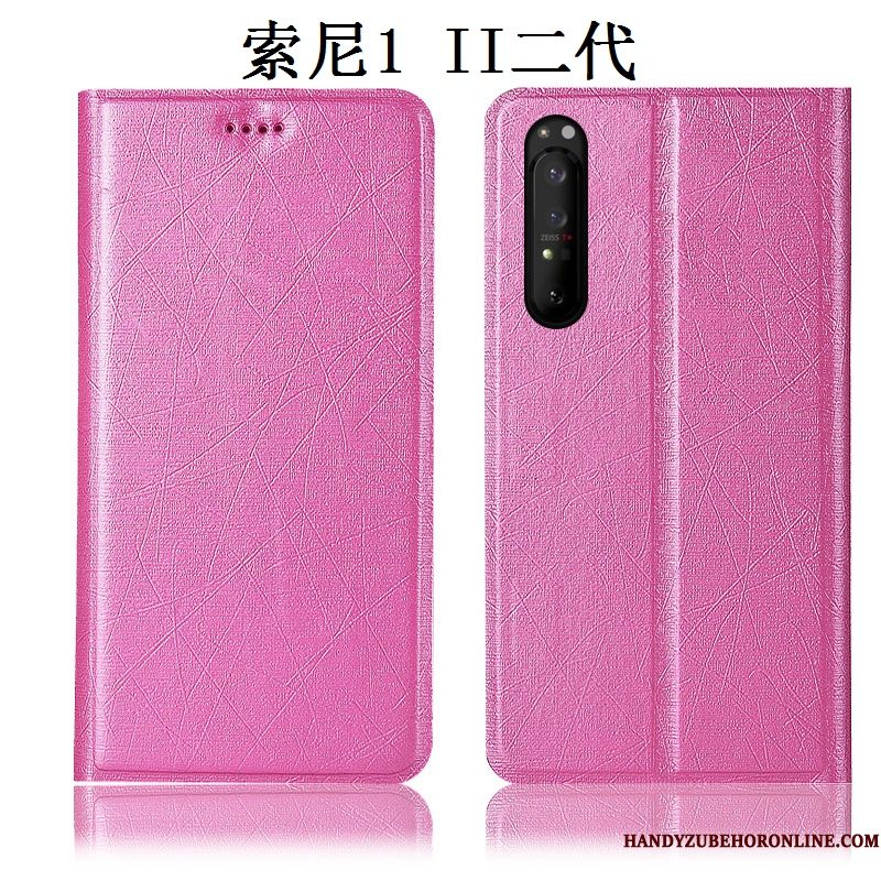 Hoesje Sony Xperia 1 Ii Zakken Anti-fall Zijde, Hoes Sony Xperia 1 Ii Folio Telefoon Rood