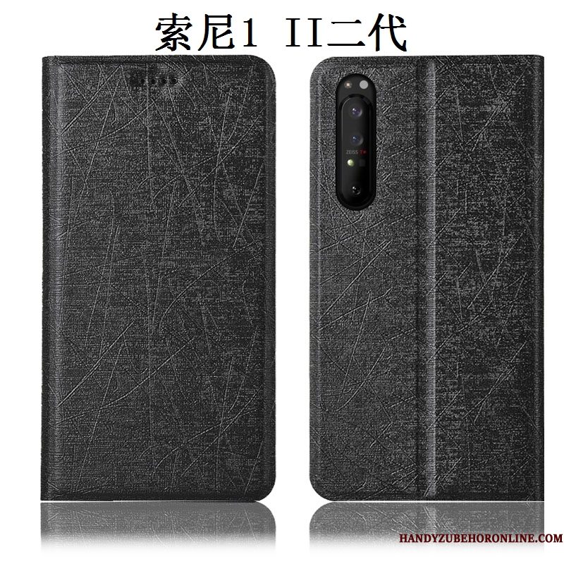 Hoesje Sony Xperia 1 Ii Zakken Anti-fall Zijde, Hoes Sony Xperia 1 Ii Folio Telefoon Rood