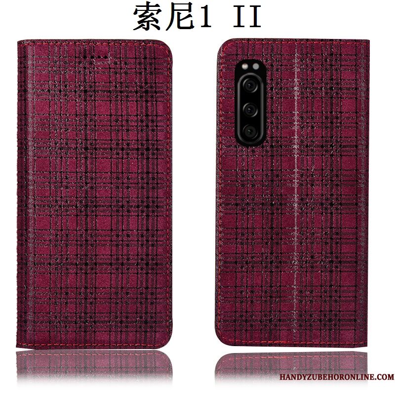 Hoesje Sony Xperia 1 Ii Zakken Telefoon Anti-fall, Hoes Sony Xperia 1 Ii Leer Fluweel