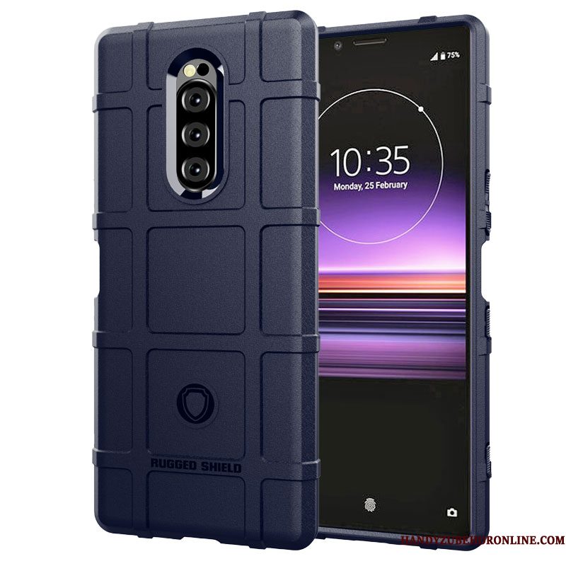 Hoesje Sony Xperia 1 Siliconen Dikke Anti-fall, Hoes Sony Xperia 1 Zacht Telefoon Schrobben