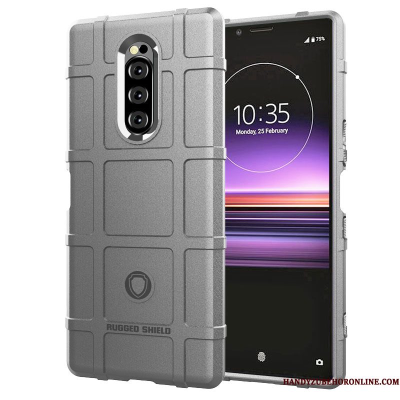 Hoesje Sony Xperia 1 Siliconen Dikke Anti-fall, Hoes Sony Xperia 1 Zacht Telefoon Schrobben