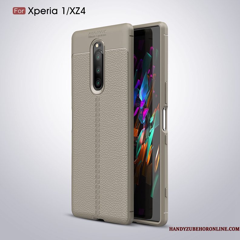 Hoesje Sony Xperia 1 Siliconen Patroontelefoon, Hoes Sony Xperia 1 Leer Trend Soort Aziatische Vrucht