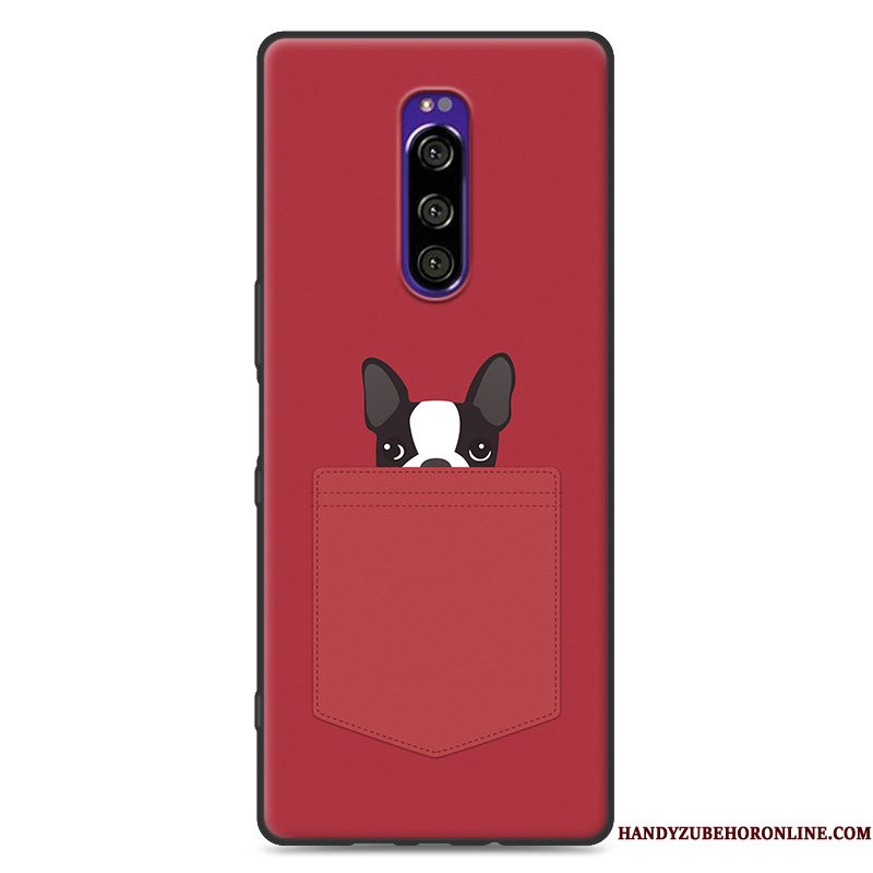 Hoesje Sony Xperia 1 Zacht Grijs Eenvoudige, Hoes Sony Xperia 1 Zakken Mooietelefoon