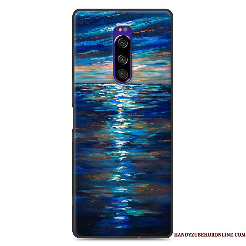 Hoesje Sony Xperia 1 Zacht Grijs Eenvoudige, Hoes Sony Xperia 1 Zakken Mooietelefoon