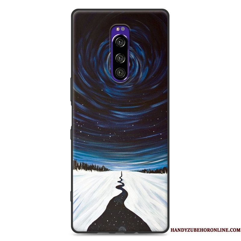 Hoesje Sony Xperia 1 Zacht Grijs Eenvoudige, Hoes Sony Xperia 1 Zakken Mooietelefoon