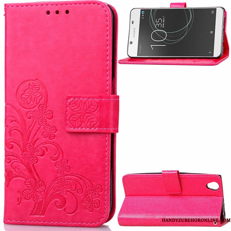 Hoesje Sony Xperia 1 Zacht Hanger Rood, Hoes Sony Xperia 1 Leer Anti-falltelefoon