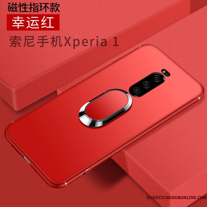 Hoesje Sony Xperia 1 Zacht Net Red Dun, Hoes Sony Xperia 1 Bescherming Trendy Merk Schrobben