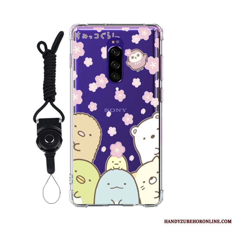 Hoesje Sony Xperia 1 Zacht Telefoon Pas, Hoes Sony Xperia 1 Roze Anti-fall