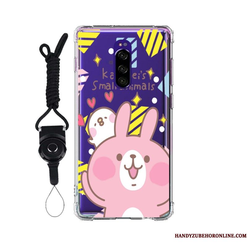 Hoesje Sony Xperia 1 Zacht Telefoon Pas, Hoes Sony Xperia 1 Roze Anti-fall