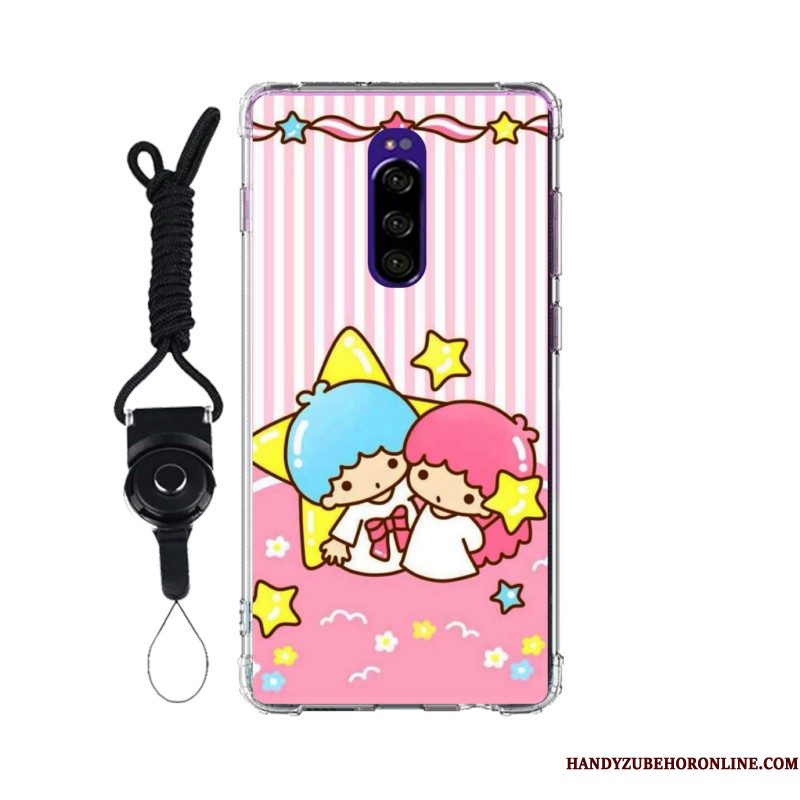 Hoesje Sony Xperia 1 Zacht Telefoon Pas, Hoes Sony Xperia 1 Roze Anti-fall