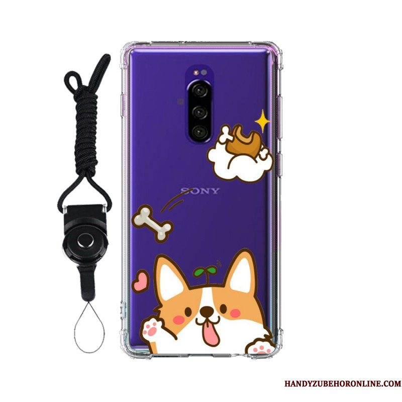 Hoesje Sony Xperia 1 Zacht Telefoon Pas, Hoes Sony Xperia 1 Roze Anti-fall