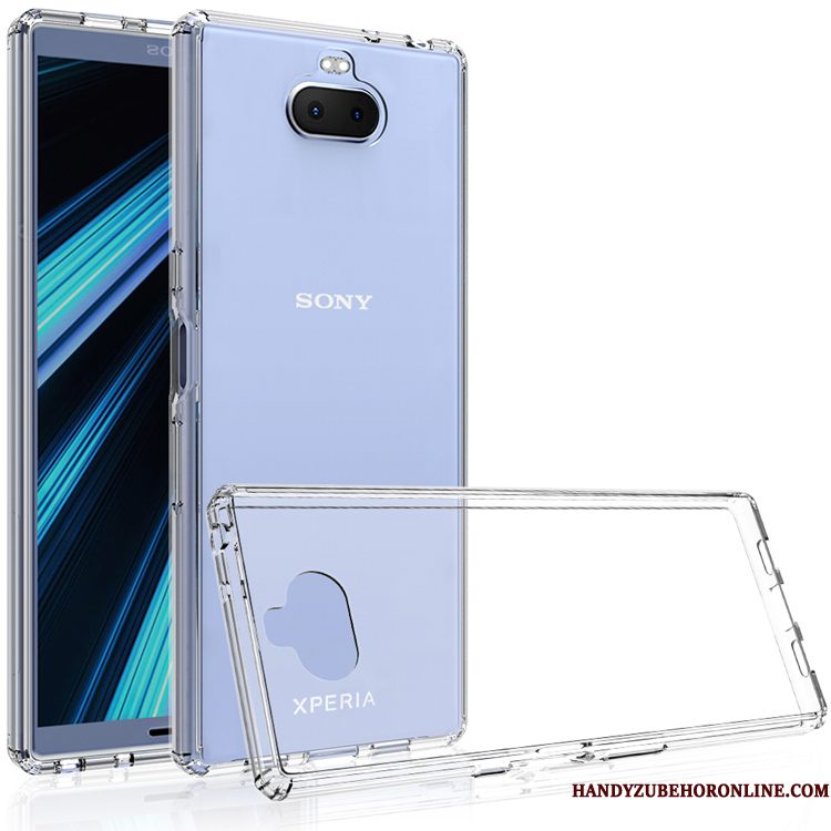 Hoesje Sony Xperia 10 Bescherming Doorzichtig Zwart, Hoes Sony Xperia 10 Anti-falltelefoon