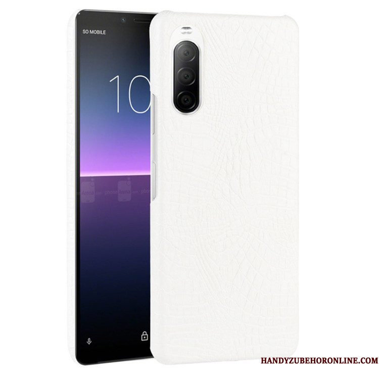 Hoesje Sony Xperia 10 Ii Bescherming Hard Krokodillenleer, Hoes Sony Xperia 10 Ii Zwart