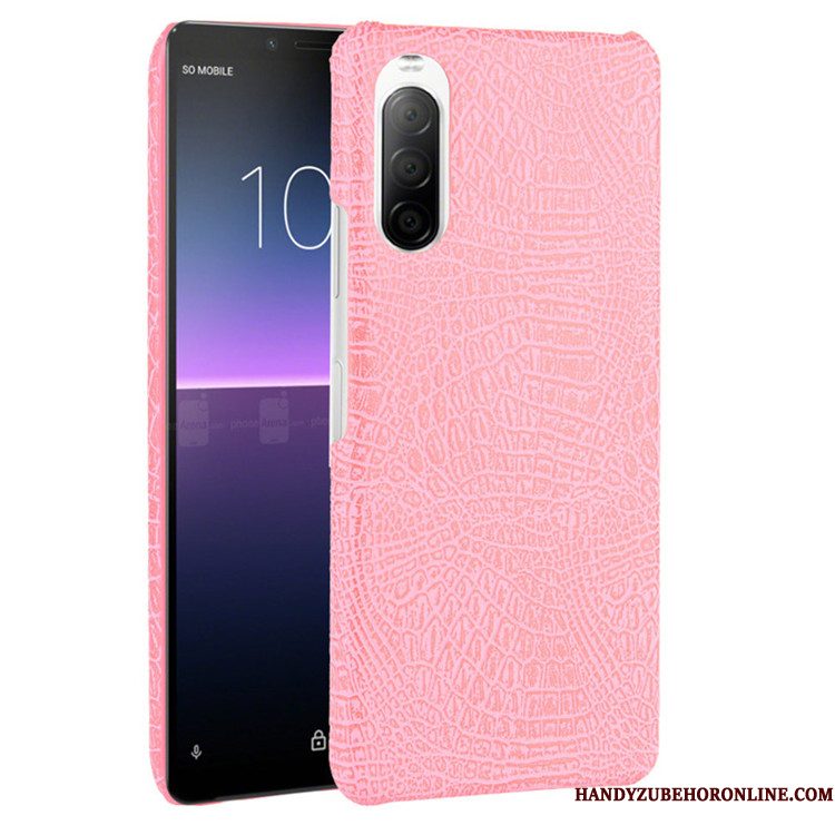 Hoesje Sony Xperia 10 Ii Bescherming Hard Krokodillenleer, Hoes Sony Xperia 10 Ii Zwart