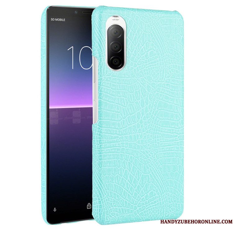 Hoesje Sony Xperia 10 Ii Bescherming Hard Krokodillenleer, Hoes Sony Xperia 10 Ii Zwart