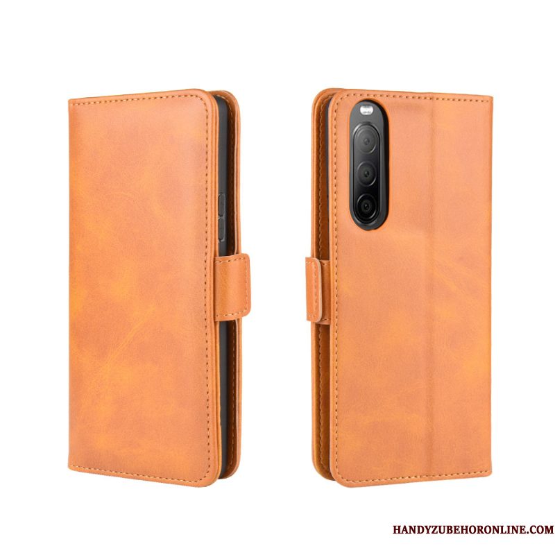 Hoesje Sony Xperia 10 Ii Bescherming Zwarttelefoon, Hoes Sony Xperia 10 Ii Folio Anti-fall Klittenband