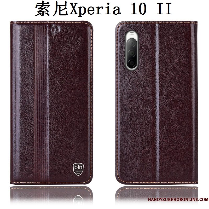 Hoesje Sony Xperia 10 Ii Folio Telefoon Anti-fall, Hoes Sony Xperia 10 Ii Zakken Zwart