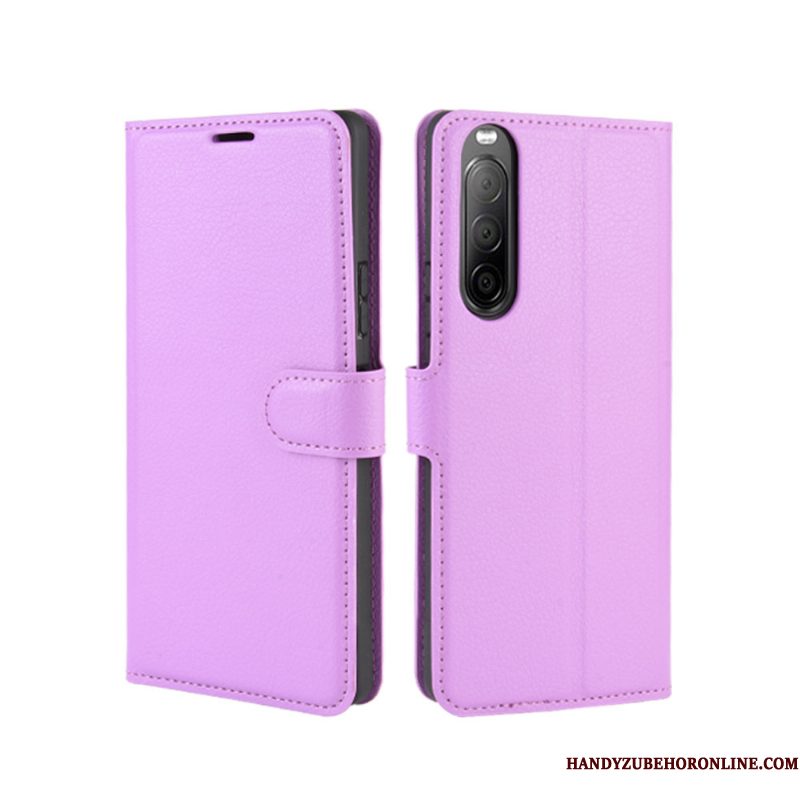 Hoesje Sony Xperia 10 Ii Leer Roodtelefoon, Hoes Sony Xperia 10 Ii Bescherming Anti-fall Kaart