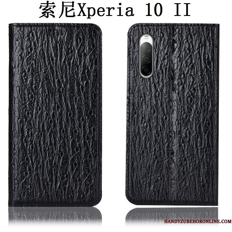 Hoesje Sony Xperia 10 Ii Zakken Vogel Patroon, Hoes Sony Xperia 10 Ii Folio Telefoon Anti-fall