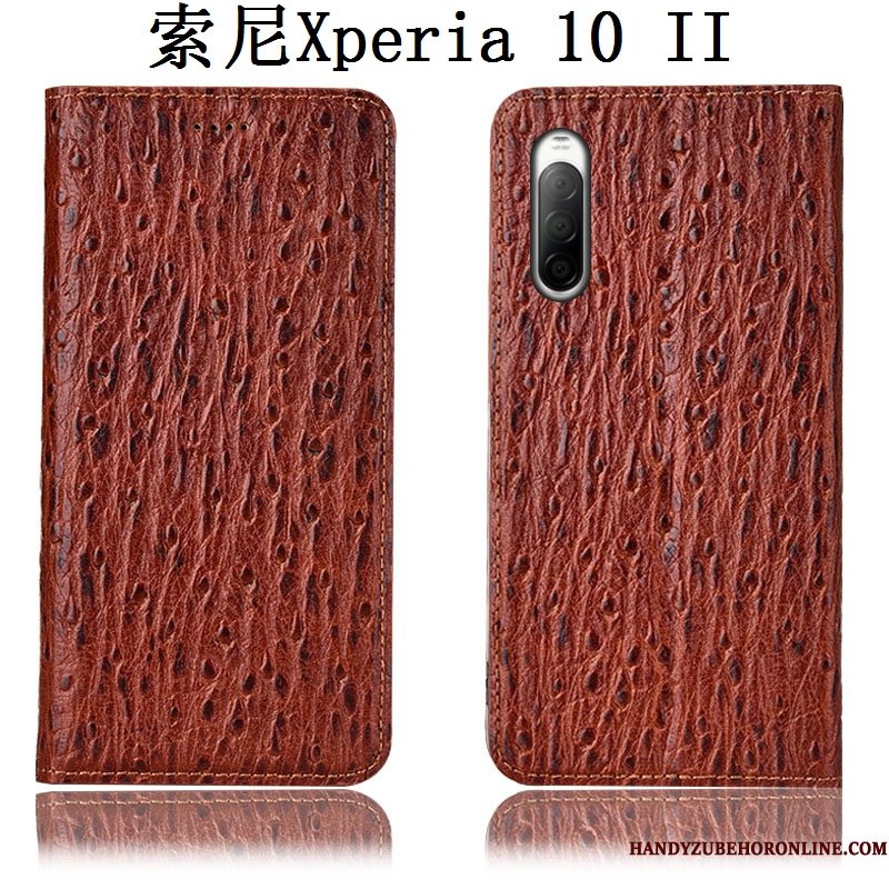 Hoesje Sony Xperia 10 Ii Zakken Vogel Patroon, Hoes Sony Xperia 10 Ii Folio Telefoon Anti-fall
