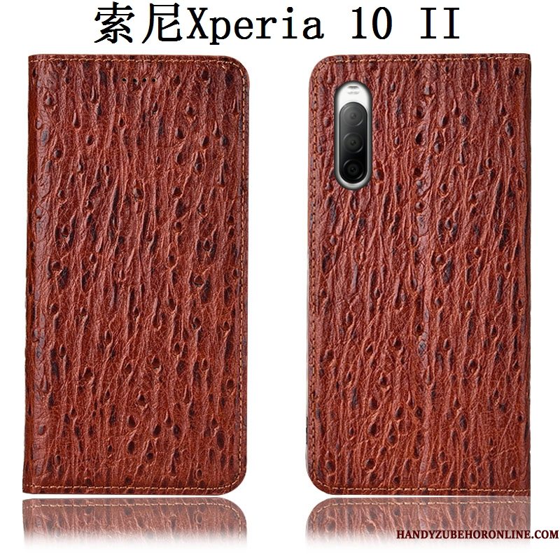 Hoesje Sony Xperia 10 Ii Zakken Vogel Patroon, Hoes Sony Xperia 10 Ii Folio Telefoon Anti-fall