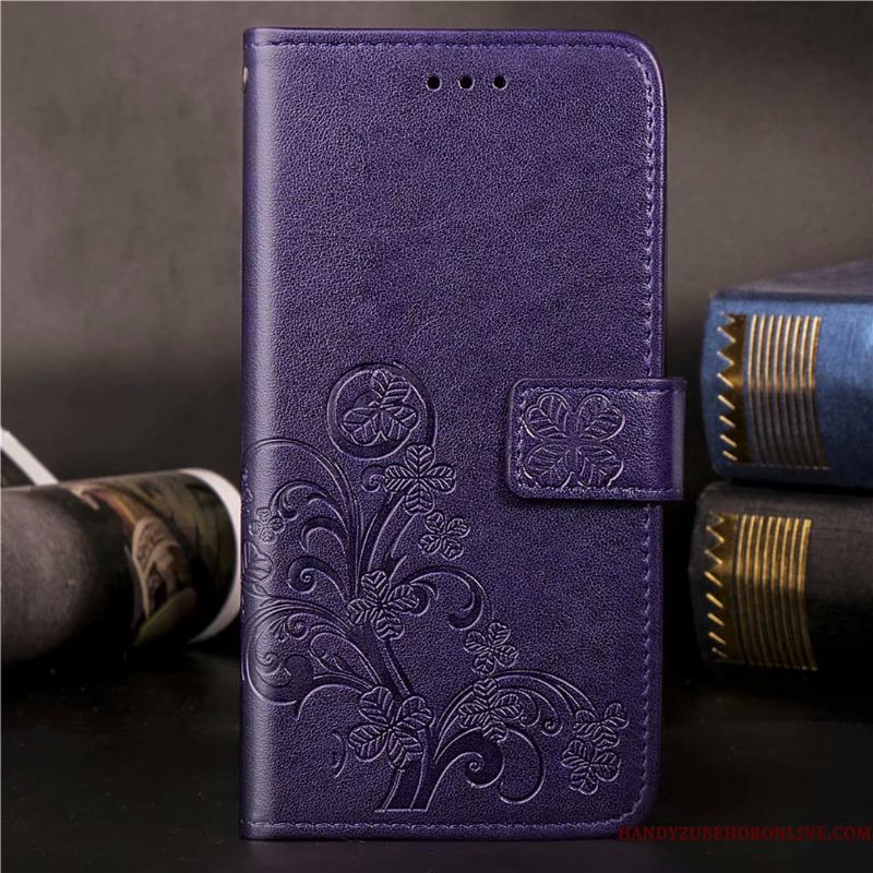 Hoesje Sony Xperia 10 Leer Blauw Kaart, Hoes Sony Xperia 10 Folio Telefoon