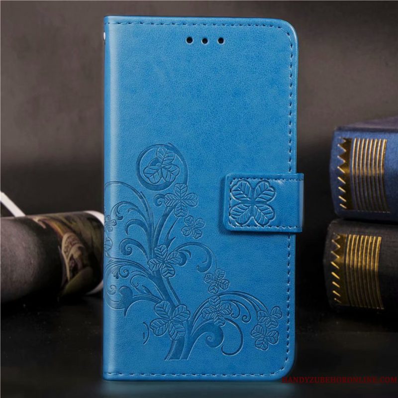 Hoesje Sony Xperia 10 Leer Blauw Kaart, Hoes Sony Xperia 10 Folio Telefoon