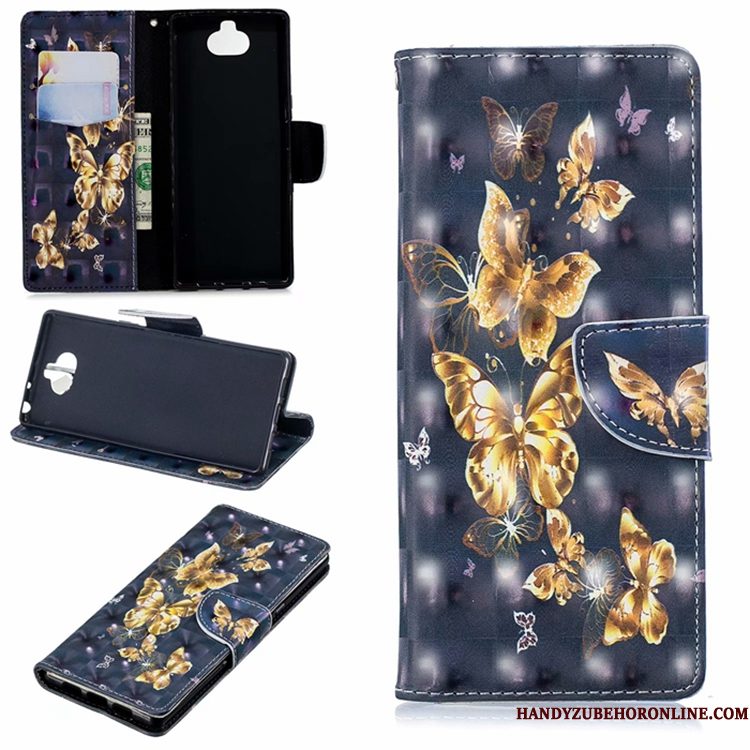 Hoesje Sony Xperia 10 Leer Purper Anti-fall, Hoes Sony Xperia 10 Bescherming Telefoon