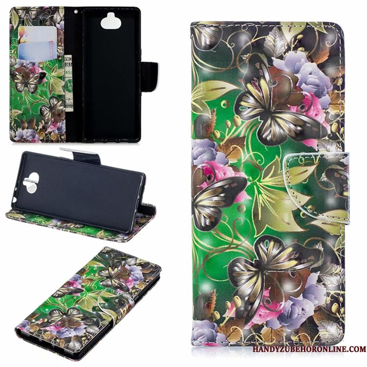 Hoesje Sony Xperia 10 Leer Purper Anti-fall, Hoes Sony Xperia 10 Bescherming Telefoon