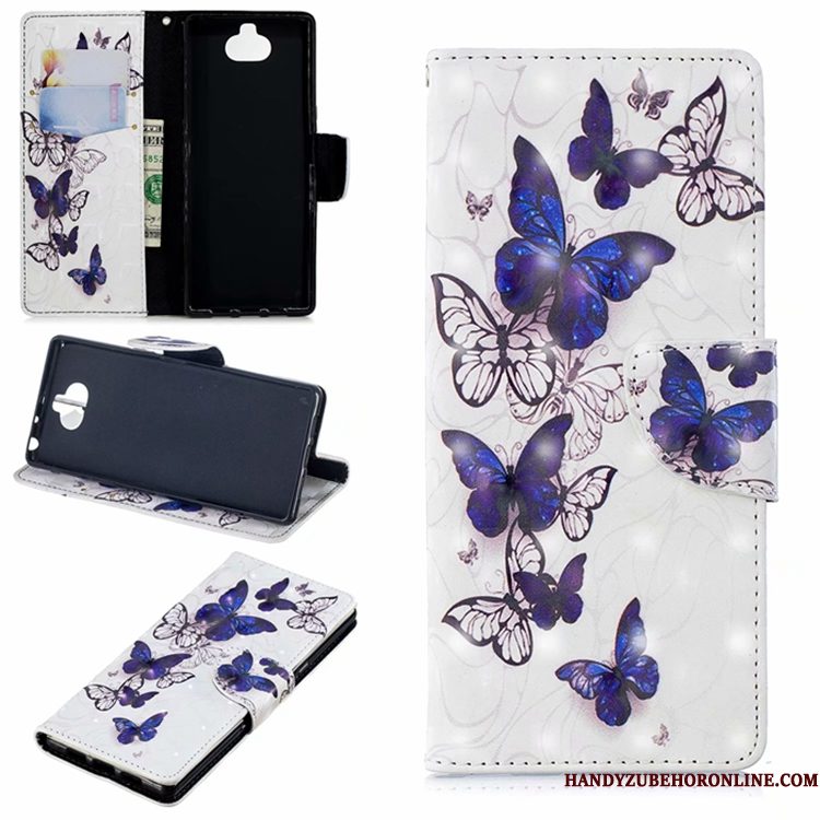 Hoesje Sony Xperia 10 Leer Purper Anti-fall, Hoes Sony Xperia 10 Bescherming Telefoon