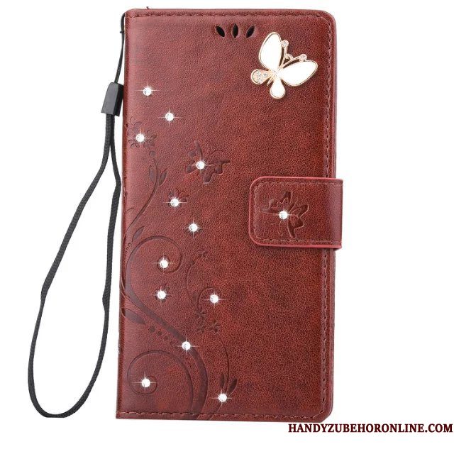 Hoesje Sony Xperia 10 Plus Folio Anti-falltelefoon, Hoes Sony Xperia 10 Plus Leer Rood Dun