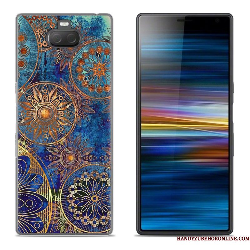 Hoesje Sony Xperia 10 Plus Scheppend Bloemen Purper, Hoes Sony Xperia 10 Plus Siliconen Telefoon