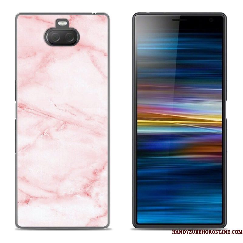 Hoesje Sony Xperia 10 Plus Scheppend Bloemen Purper, Hoes Sony Xperia 10 Plus Siliconen Telefoon