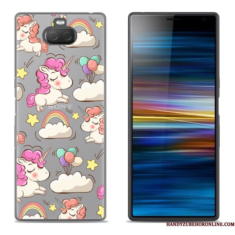 Hoesje Sony Xperia 10 Plus Scheppend Bloemen Purper, Hoes Sony Xperia 10 Plus Siliconen Telefoon