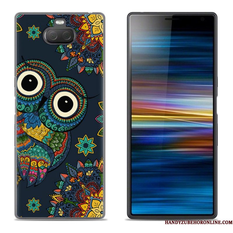 Hoesje Sony Xperia 10 Plus Scheppend Bloemen Purper, Hoes Sony Xperia 10 Plus Siliconen Telefoon