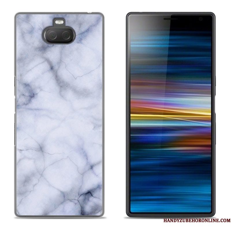 Hoesje Sony Xperia 10 Plus Scheppend Bloemen Purper, Hoes Sony Xperia 10 Plus Siliconen Telefoon