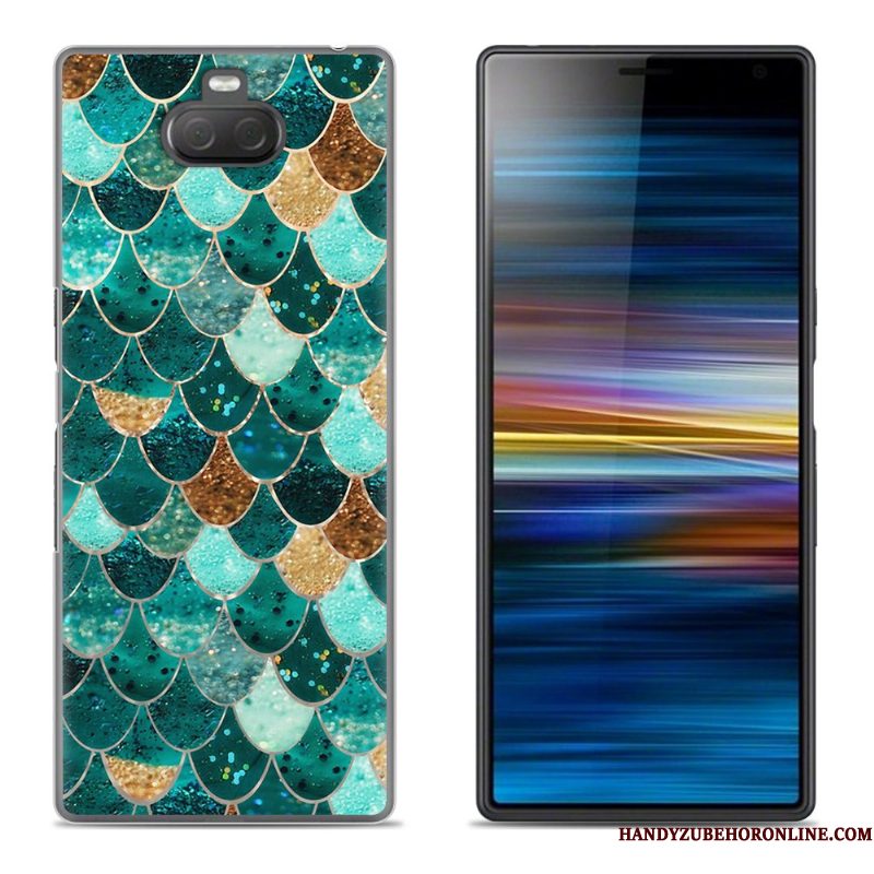 Hoesje Sony Xperia 10 Plus Scheppend Bloemen Purper, Hoes Sony Xperia 10 Plus Siliconen Telefoon