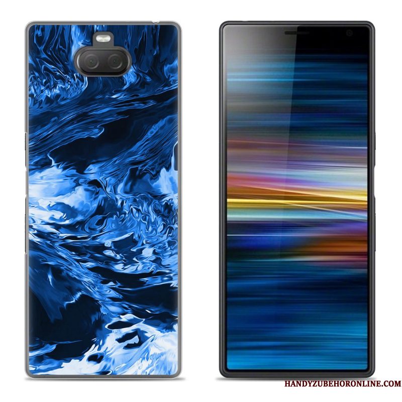 Hoesje Sony Xperia 10 Plus Scheppend Bloemen Purper, Hoes Sony Xperia 10 Plus Siliconen Telefoon