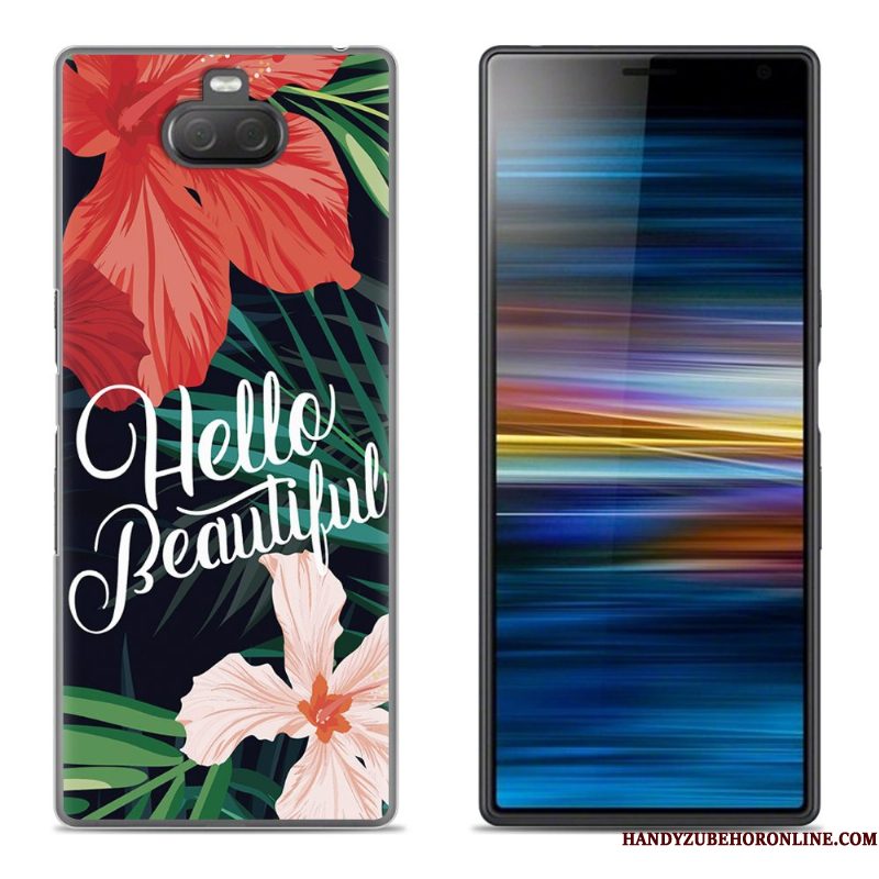 Hoesje Sony Xperia 10 Plus Scheppend Bloemen Purper, Hoes Sony Xperia 10 Plus Siliconen Telefoon