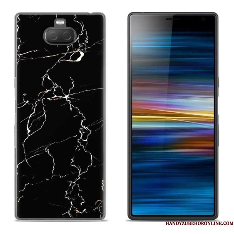 Hoesje Sony Xperia 10 Plus Scheppend Bloemen Purper, Hoes Sony Xperia 10 Plus Siliconen Telefoon