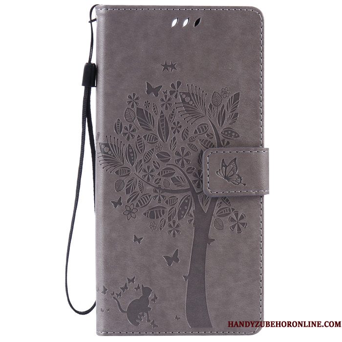 Hoesje Sony Xperia 5 Folio Telefoon Anti-fall, Hoes Sony Xperia 5 Leer Rood